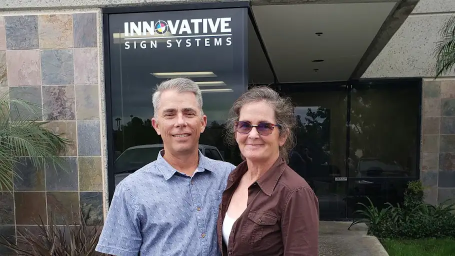 Michael and Gwen Snow owners of Innovative Sign Systems sign shop in Vista CA