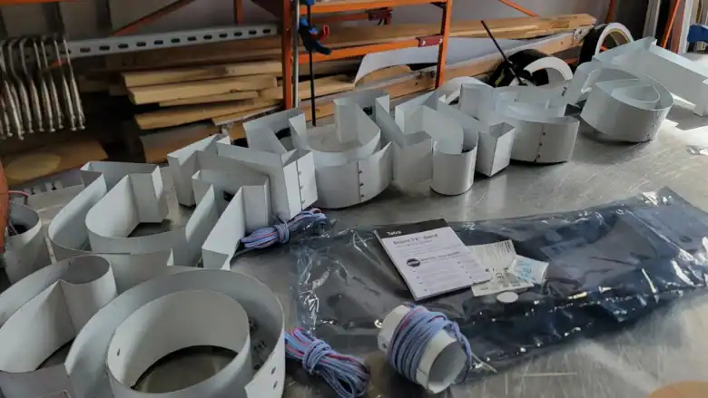 Pre-assembled channel letter sign parts for frontlit signs